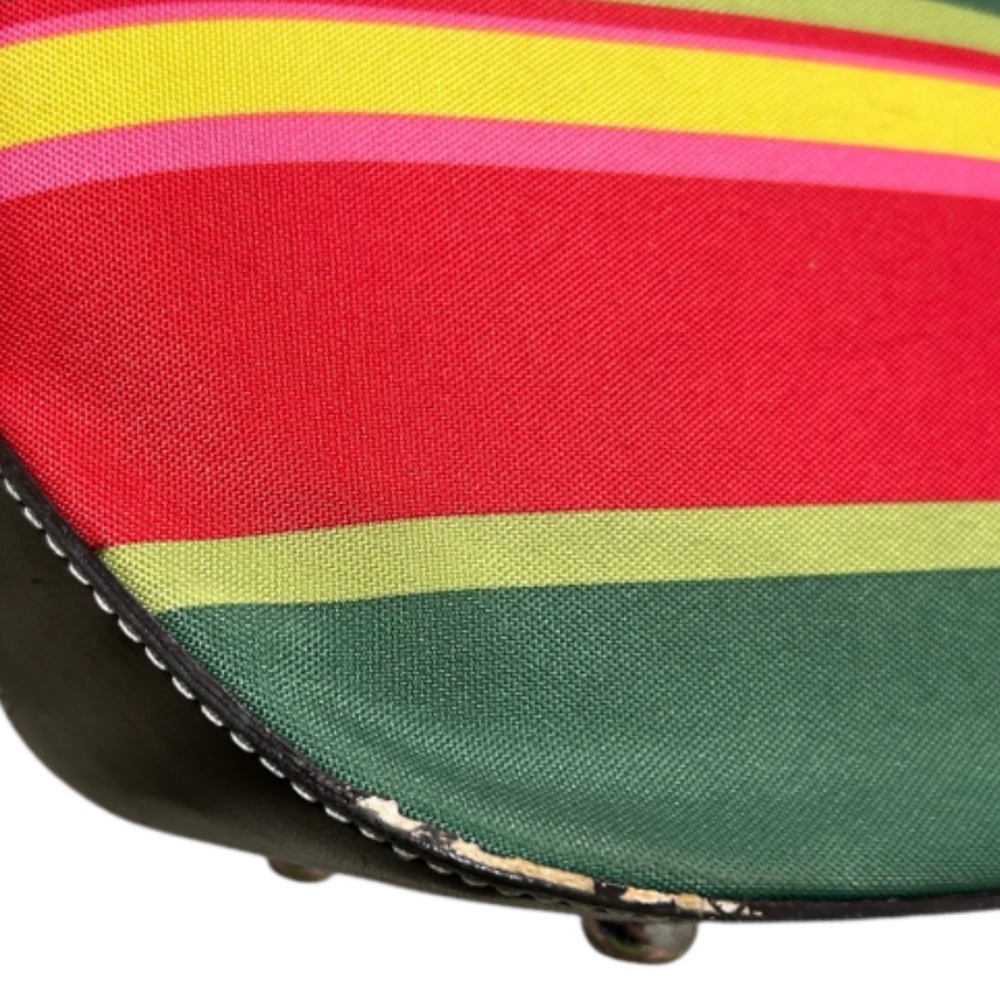 Vintage 90s Iconic Kate Spade Striped Canvas and Leather Shoulder Bag Handbag - Picture 8 of 8
